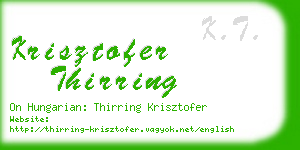 krisztofer thirring business card
